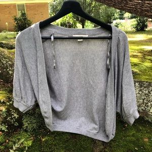 Pink Twill Brand Grey Cotton Crop Cardigan